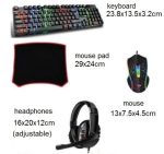 Σετ Gaming Ποντίκι-Πληκτρολόγιο RGB-Ακουστικά Headset-Mousepad