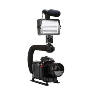 Σταθεροποιητής Κάμερας Χειρός με LED - Μικρόφωνο