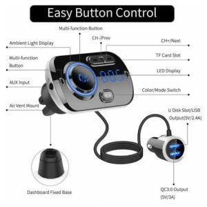 Bluetooth Transmitter - USB Φορτιστής Αυτοκινήτου