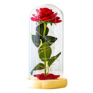 Τριαντάφυλλο με Led σε Γυάλα
