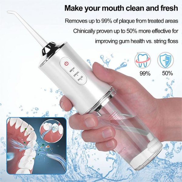 Επαναφορτιζόμενη Φορητή Συσκευή Καθαρισμού Δοντιών με Πίεση Νερού