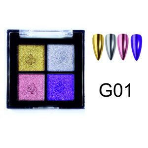 Παλέτα Σκόνη Νυχιών με 4 Χρώματα G01
