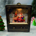 Χριστουγεννιάτικη Φωτιζόμενη Retro Τηλεόραση με τον Άγιο Βασίλη