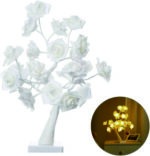 Διακοσμητικό Επιτραπέζιο Δέντρο Με Τριαντάφυλλα- Λευκό