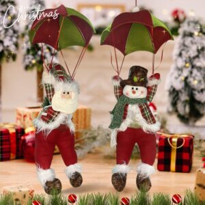 Χριστουγεννιάτικο Διακοσμητικό Αλεξίπτωτο Άγιος Βασίλης - Χιονάνθρωπος