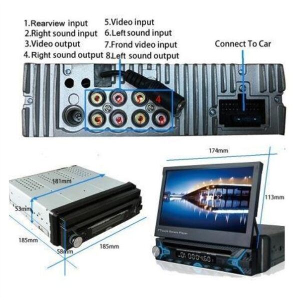 Αναδιπλούμενη Οθόνη 1Din GPS / CD-DVD 7″