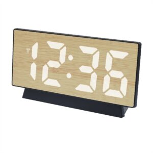 Επιτραπέζιο Ξύλινο Ρολόι Led