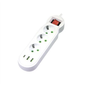 Πολύπριζο Ασφαλείας 3 Θέσεων, 2 USB – 1 Type-C 2m