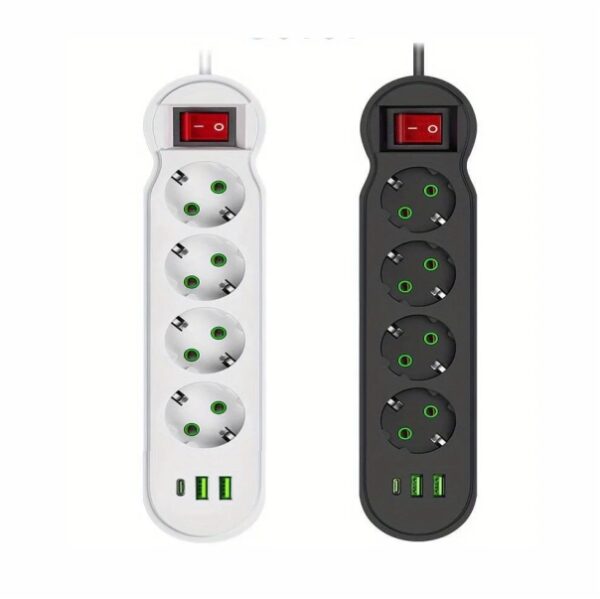Πολύπριζο Ασφαλείας 4 Θέσεων, 2 USB – 1 Type-C 5m