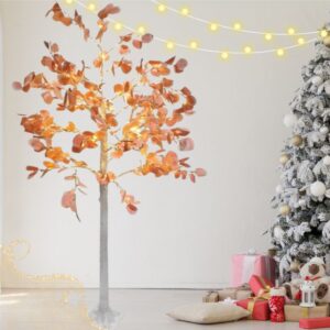 Διακοσμητικό Δέντρο Led 1.80m με Πορτοκαλί Φύλλα