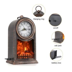 Διακοσμητικό Τζάκι LED Vintage Ρολόι