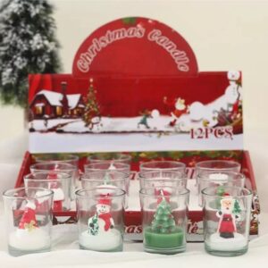 Σετ Χριστουγεννιάτικα Κεράκια με Φιγούρες 12 Τεμάχια