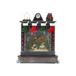 Χριστουγεννιάτικο Φωτιζόμενο Τζάκι με τον Άγιο Βασίλη και Κίνηση