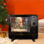 Χριστουγεννιάτικη Φωτιζόμενη Retro Τηλεόραση με τον Άγιο Βασίλη και Κίνηση