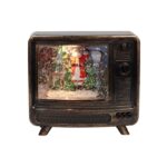 Χριστουγεννιάτικη Φωτιζόμενη Retro Τηλεόραση με τον Άγιο Βασίλη και Κίνηση
