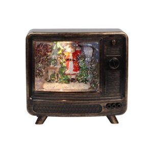 Χριστουγεννιάτικη Φωτιζόμενη Retro Τηλεόραση με τον Άγιο Βασίλη και Κίνηση