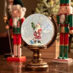 Χριστουγεννιάτικη Φωτιζόμενη Retro Υδρόγειος με τον Άγιο Βασίλη και Κίνηση