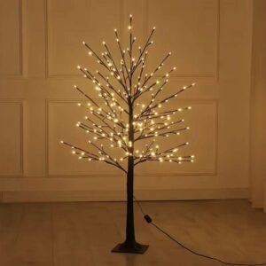 Διακοσμητικό Καφέ Δέντρο Led Ψείρες 1.60m