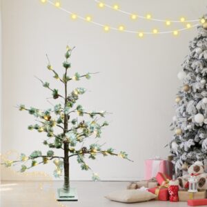 Αδιάβροχο Διακοσμητικό Δέντρο Led Κουκουνάρια 1.30m