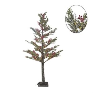 Διακοσμητικό Δέντρο Led Κόκκινα Μούρα 1.50m