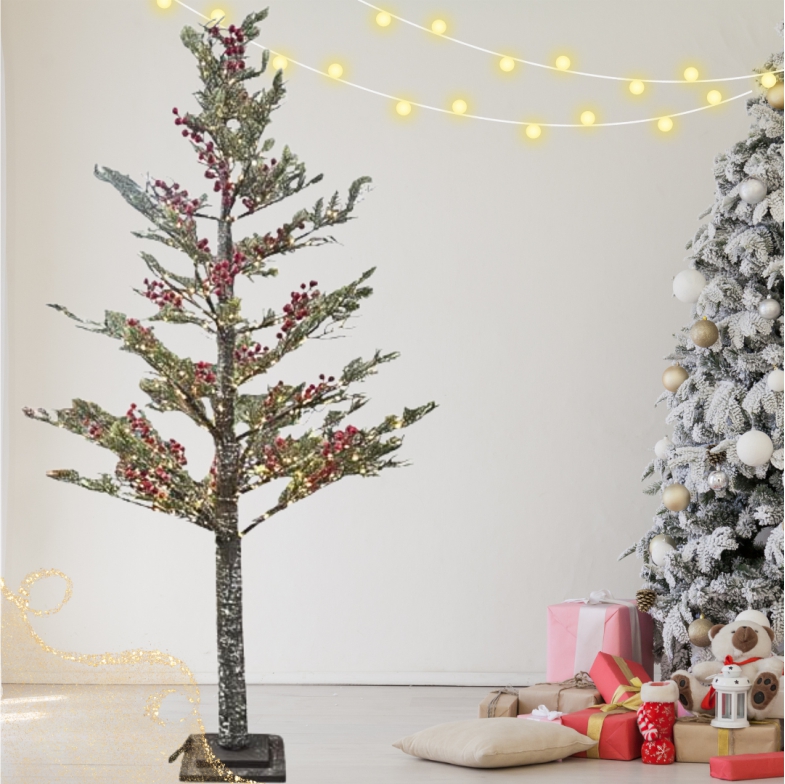 Διακοσμητικό Δέντρο Led Κόκκινα Μούρα 1.50m Διακοσμητικό Δέντρο Led Κόκκινα Μούρα 1.50m