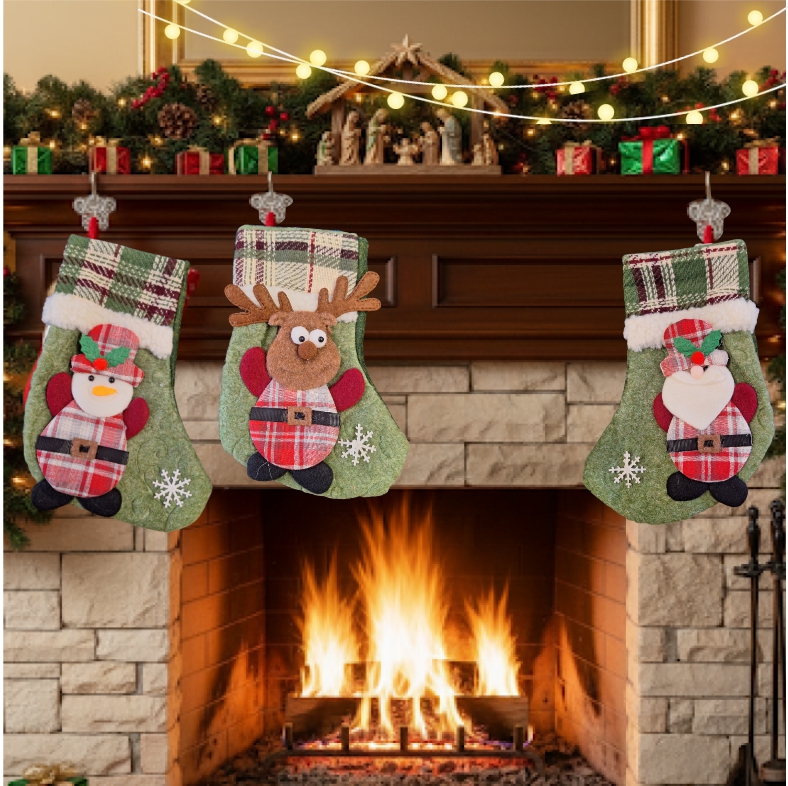 Χριστουγεννιάτικη Διακοσμητική Κάλτσα Snow Χριστουγεννιάτικη Διακοσμητική Κάλτσα Snow