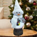 Χριστουγεννιάτικη Γυάλα Χιονάνθρωπος Led και Μουσική