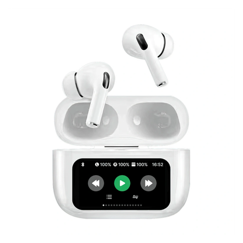 Ασύρματα Ακουστικά Bluetooth Υψηλής Τεχνολογίας με Οθόνη Αφής White Ασύρματα Ακουστικά Bluetooth Υψηλής Τεχνολογίας με Οθόνη Αφής White