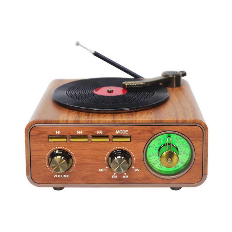 Επαναφορτιζόμενο Retro Hχείο Bluetooth Πικάπ Επαναφορτιζόμενο Retro Hχείο Bluetooth Πικάπ
