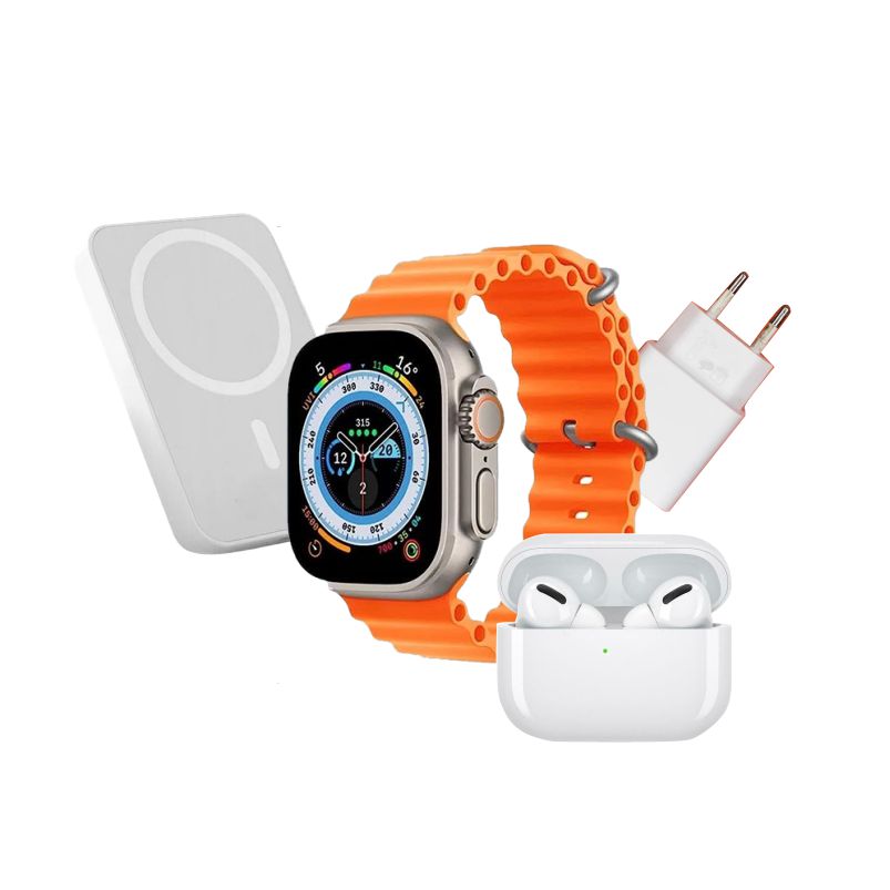 Super Πλήρες Σετ 8 σε 1 Smartwatch - Ασύρματα Ακουστικά - Μαγνητικό PowerBank Super Πλήρες Σετ 8 σε 1 Smartwatch - Ασύρματα Ακουστικά - Μαγνητικό PowerBank